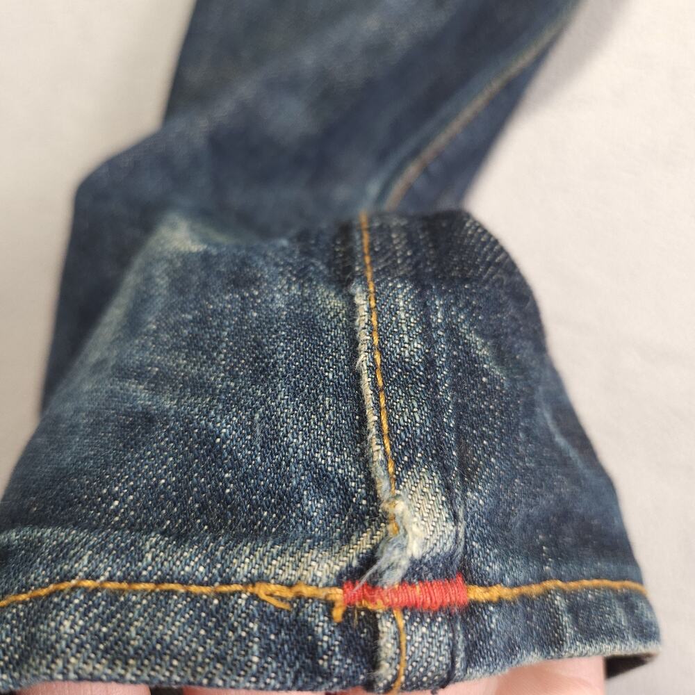 GUSTIN Selvedge Jeans Mens Size 29 FITS 27.25x33 California Slim USA Made Worn - Picture 10 of 16